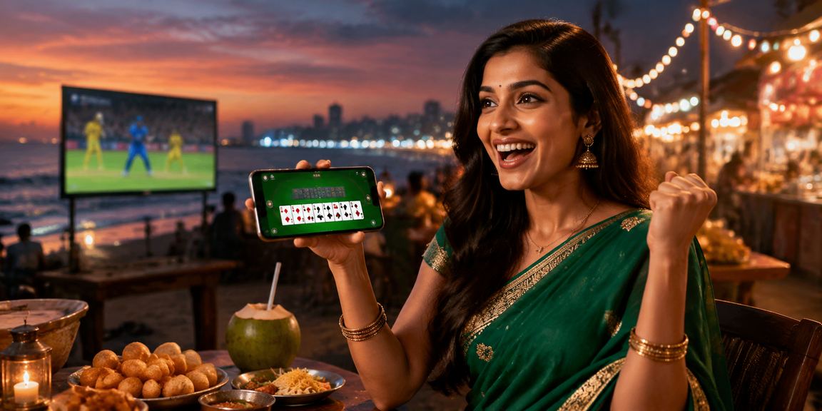 Rummy players at Marina Beach, Chennai enjoying online games