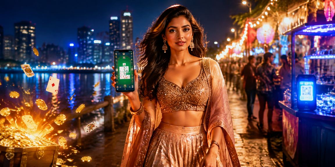 Mumbai Bandra area with Bollywood style rummy game players